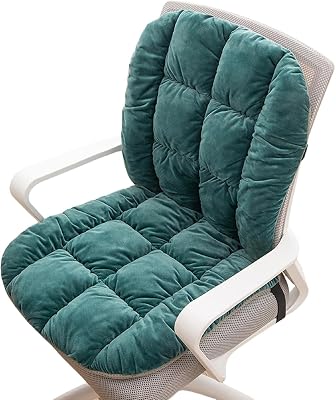 Desk Chair Cushion for Long Sitting Cute Office Chair Seat Cushion for Back Plush with Ties Dorm Chair Rocking Chair Cushion Indoor and OutdoorDark Green