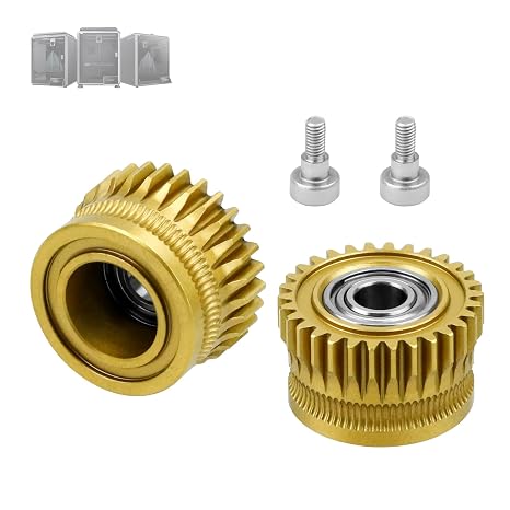 k1 Max Extruder Upgrade xirbbo 2Pcs Motor Extruder Gears k1 Max All Metal Filament Drive Extruder Gears for Creality K1 / K1 Max / K1C Nickel Plated Hardened Steel Plating 3D Printer Accessories Parts