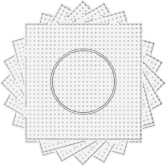 Perler Bead Pegboards, Dedoot 8 Pieces 5mm Fuse Board Clear Plastic Perler Bead Design Square Boards for DIY Craft Beads