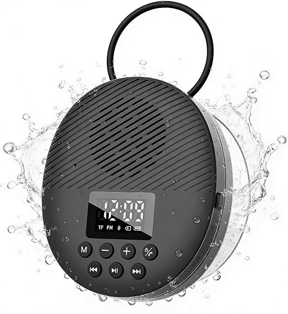 AGPTEK Bluetooth 5.4 Shower Radio Speaker, Waterproof Bathroom FM Radio