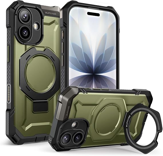 SUPCASE for iPhone 17 Case with Stand & Camera Control Button, Green