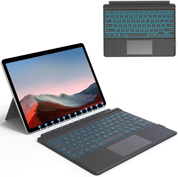for Surface Pro 7+/7/6/5/4/3 Keyboard 12.3-inch