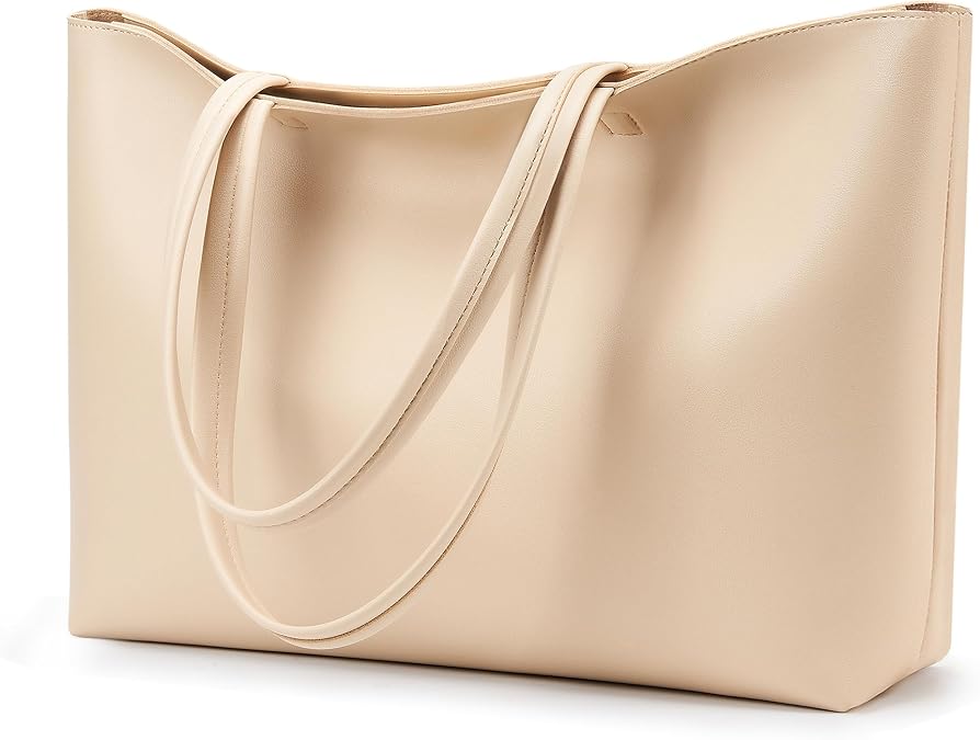 KALIDI Tote Bag Zipper Shoulder Bag Vegan Leather Purses Satchel for Women | Large Casual Handbag for Work Commuting Dating College Everyday