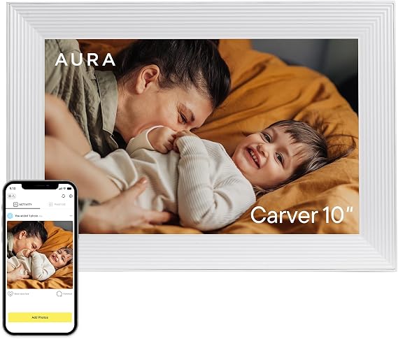 ver HD Smart Digital Picture Frame 10.1 Inch WiFi Cloud Digital Photo Frame, Free Unlimited Storage, Send Photos from Anywhere - Sea Salt