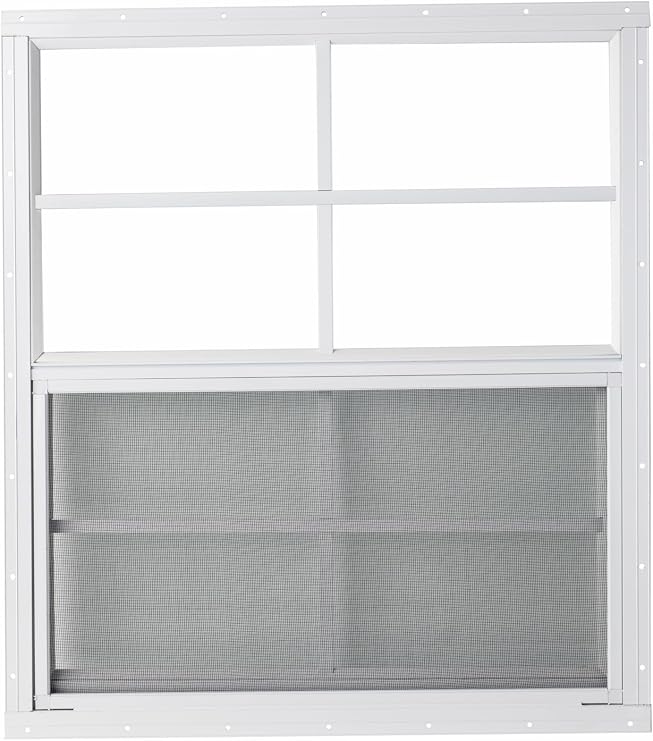 Shed Window 24x27 White Flush - Vertical Slider with Bug Screen