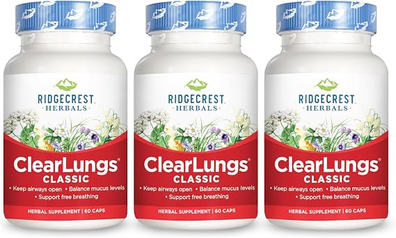 Ridgecrest Herbal Clearlungs Classic Red Label - 60 Capsules (3 Pack)
