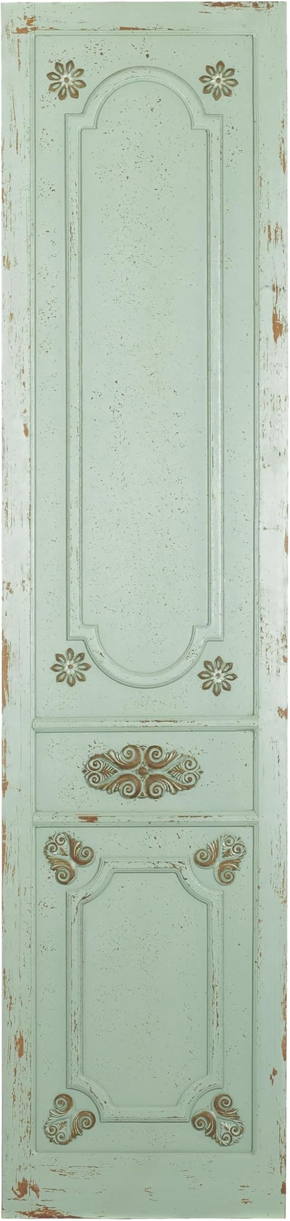 Deco 79 Wood Scroll Home Wall Decor Antique Door Wall Sculpture, Wall Art 18" x 1" x 78", Green