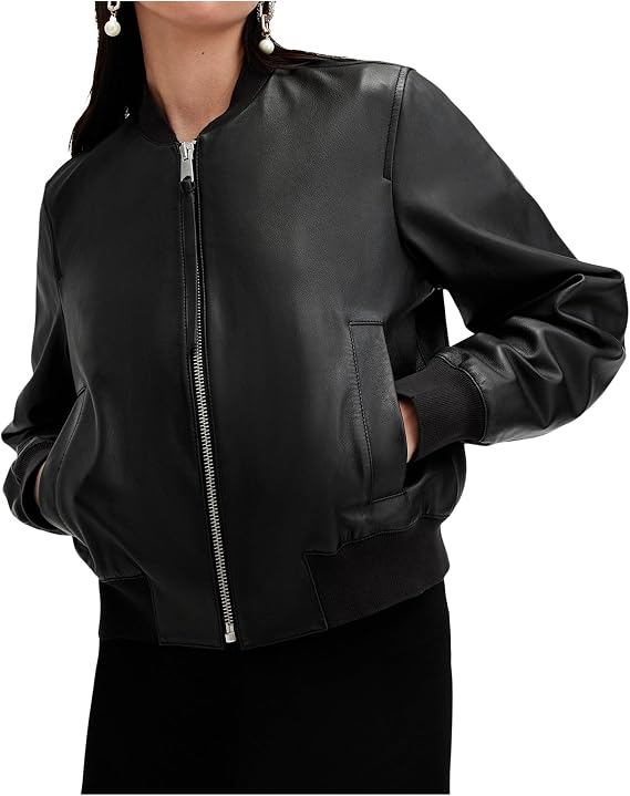 AllSaints Women's Leather Orten Bomber Jacket