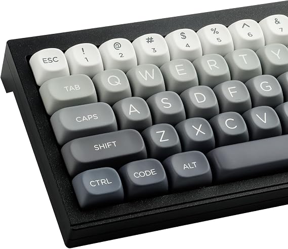 PBT Keycaps 146 Keys Double Shot MOA Profile Keycaps White-Grey Gradient Dye Sublimation Keycap Custom Key caps for Cherry MX Switches ANSI Layout Mechanical Keyboards