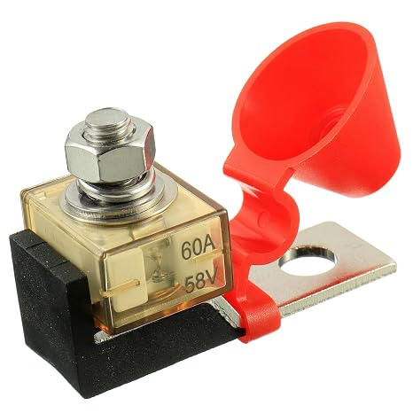 60 AMP MRBF Terminal Block Fuse Holder Single Stud 5/16" (M8) Compact Rated Battery Fuse 60A