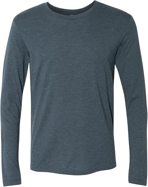 NEXT LEVEL APPAREL Triblend Long Sleeve Crew (6071) Indigo, M