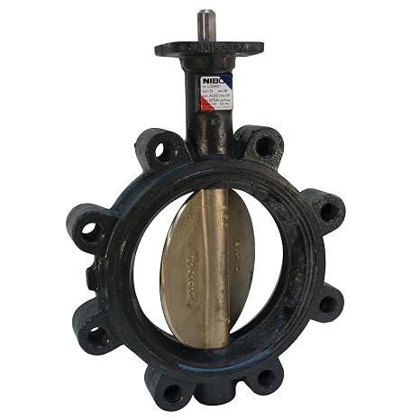NIBCO LD-2000-3 Series Ductile Iron Butterfly Valve with EPDM Liner and Aluminum Bronze Disc, Lever-Lock Handle, Lug, 5"