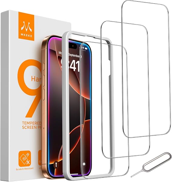 Clear Case and Screen Protector (3 Pack) for iPhone 16 Pro Max 6.9", Military-Grade Drop Protection, Shockproof