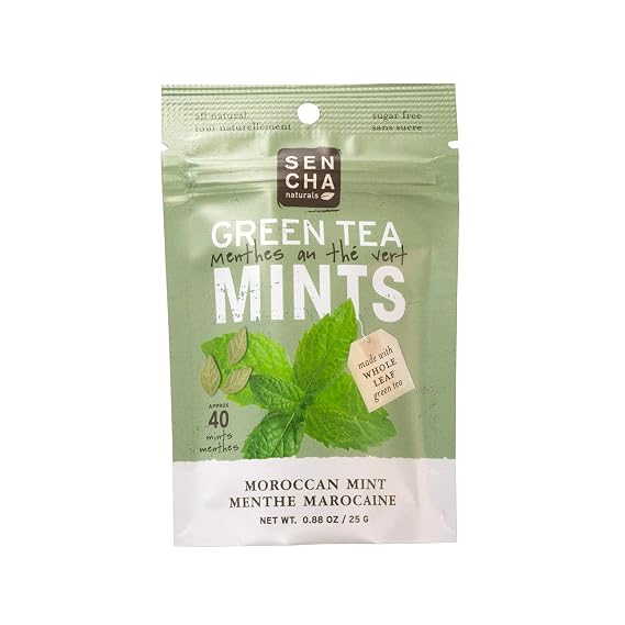 Sencha Naturals Green Tea Mints, Moroccan Mint, 0.88 oz oz (Pack of 12)