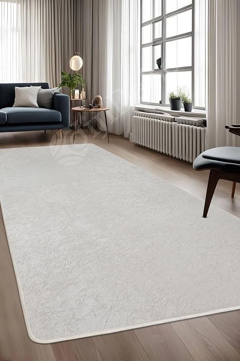 Halı Krem Cool Janjanlı Yıkanabilir Kaymaz Kesme Ince Yolluk Kilim Salon Halısı Modelleri, JANJANLI-KREM-SAÇAKSIZ, 60x100