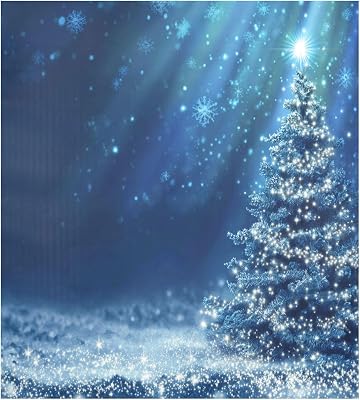 Shining Blue Christmas Tree Dishwasher Magnet Cover Refrigerator Magnet Door Panels Home Cabinet Appliances Stickers for Wash Machine Dryer 23x26in