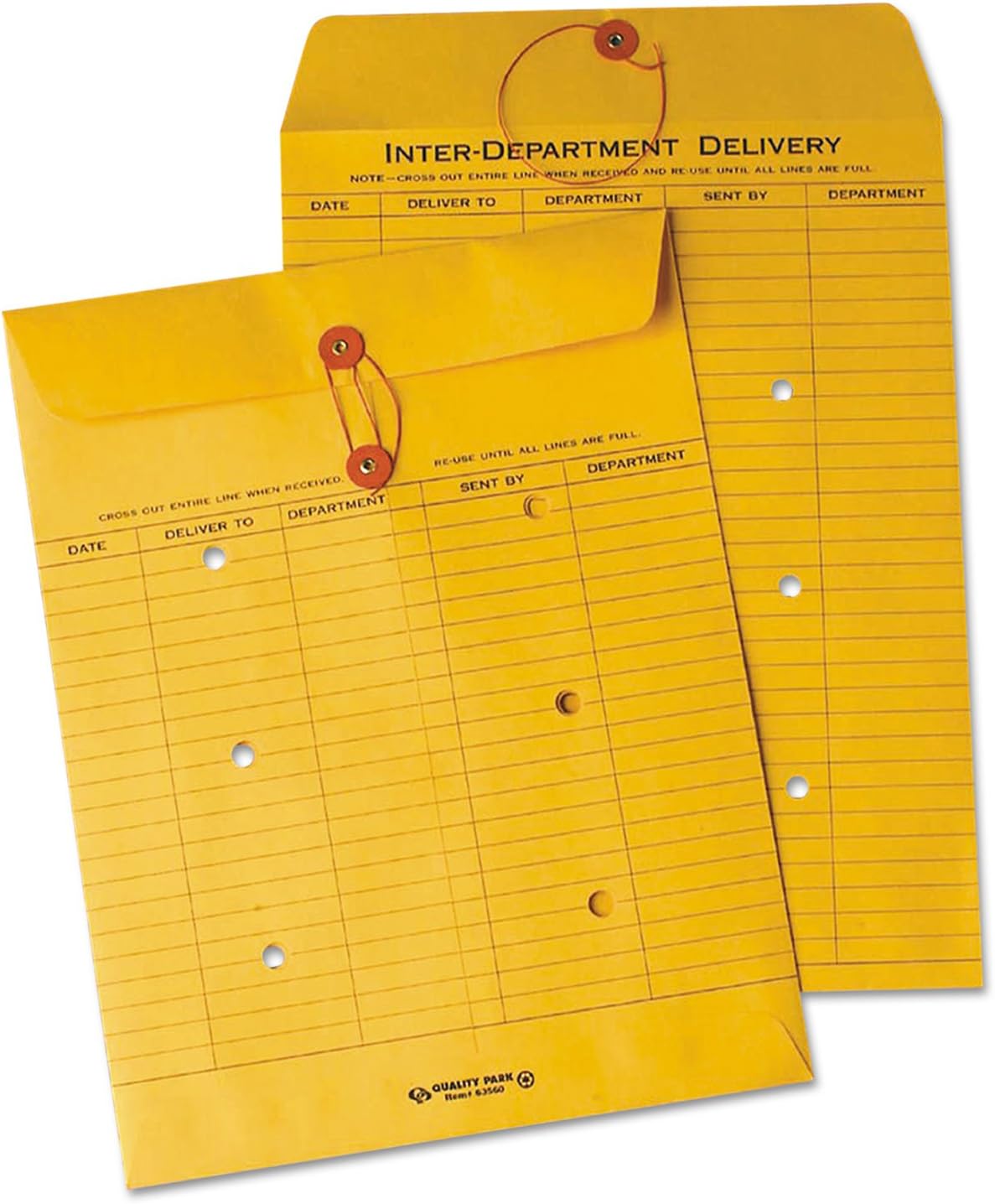 Quality Park Interoffice Envelopes, String and Button, Brown Kraft, 10 x 13, 100 per Case QUA63650