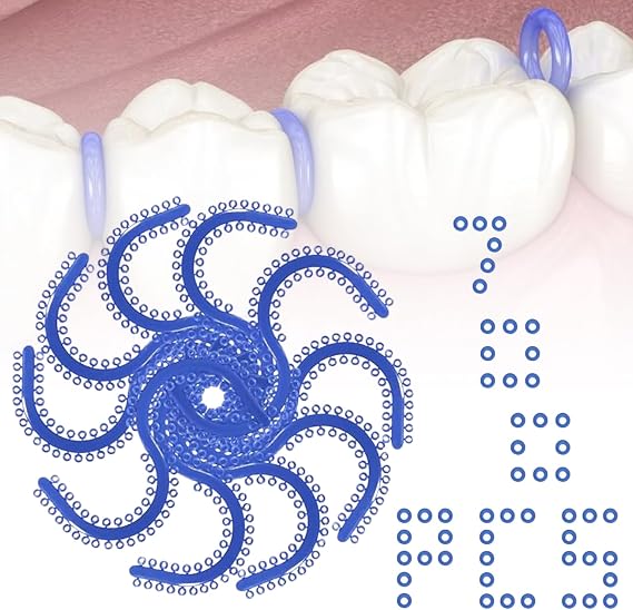 Dental Orthodontic Braces Separator Elastic Orthodontic Ligature Ties O Ring Rubber Band for Teeth, Latex Free (700 PCS)