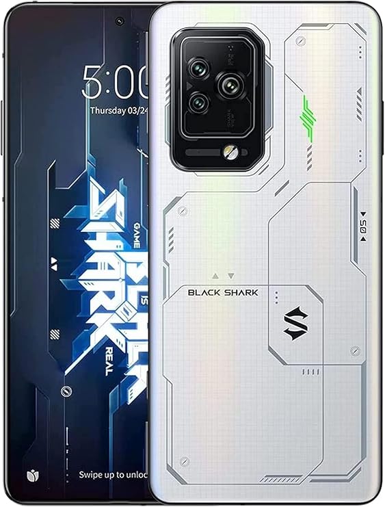 Black Shark 5 Pro Unlocked Gaming Smartphone, Chinese Version Global RAM, 12+128GB 5G Cell Phone, 6.67" E4 144Hz Display, Snapdragon 8 Gen 1, 64MP Camera, 120W Charging with 4650mAh - White