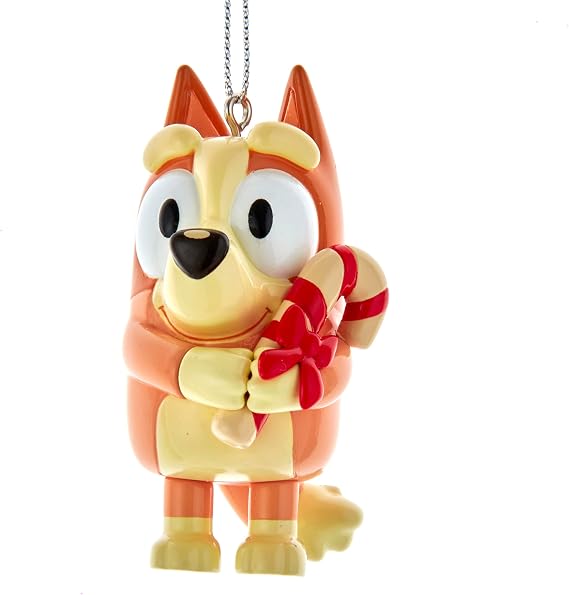 BlueyTM 2.5 Inch Bingo with Candy Cane Blow Mold Ornament