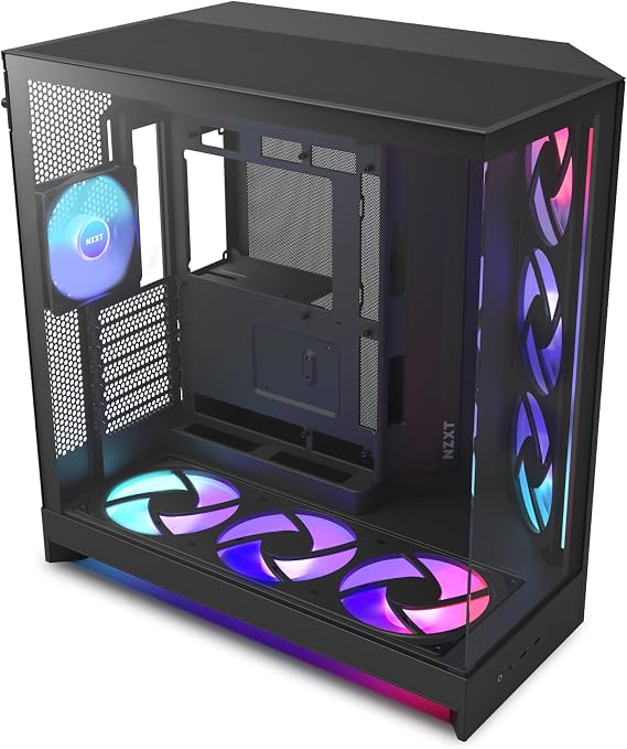 NZXT H9 Flow RGB+ Dual-Chamber ATX PC Case - Black