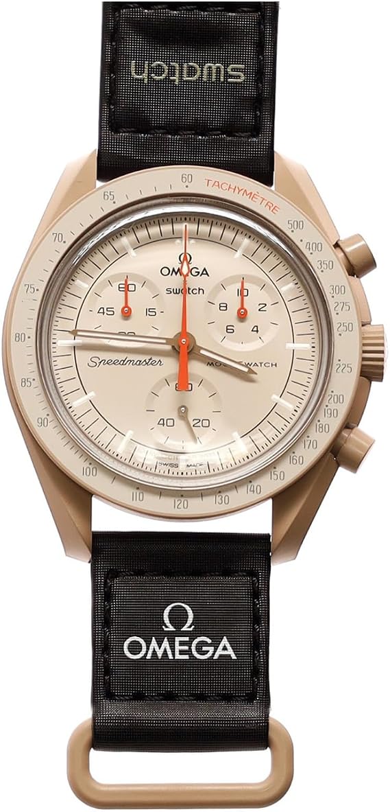 OMEGA x SWATCH Jupiter Watch, Omega Swatch Collaboration, Genuine Product, Box, Shopper Included, Speedmaster Model, Mission, Waterproof