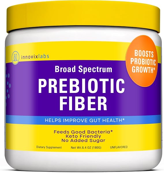 InnovixLabs Prebiotic Fiber Powder for Digestive & Gut Health (6.4oz, 180g) | High Fiber Supplement for Women & Men, Sugar-Free W/ Chicory Root Acacia Fiber, Inulin & Soluble Fibers, Vegan, 30-Day Supply