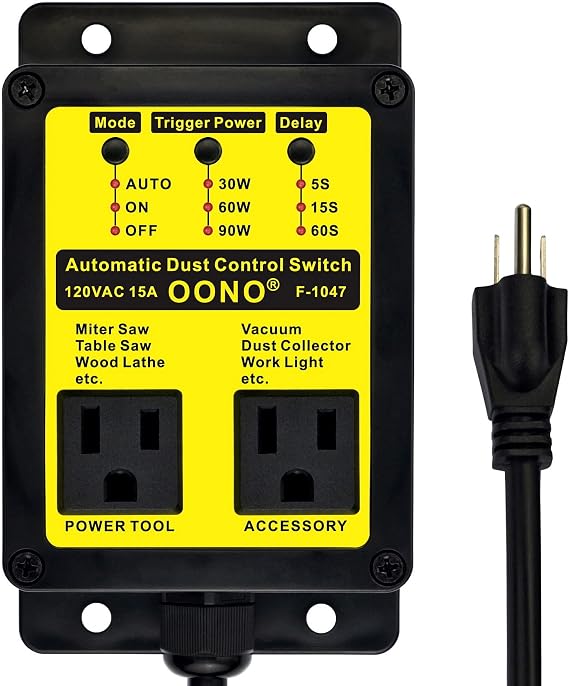 Automated Vacuum Switch Automatic Shutoff, Automatic Dust Control Switch - for Contractors and Woodworkers