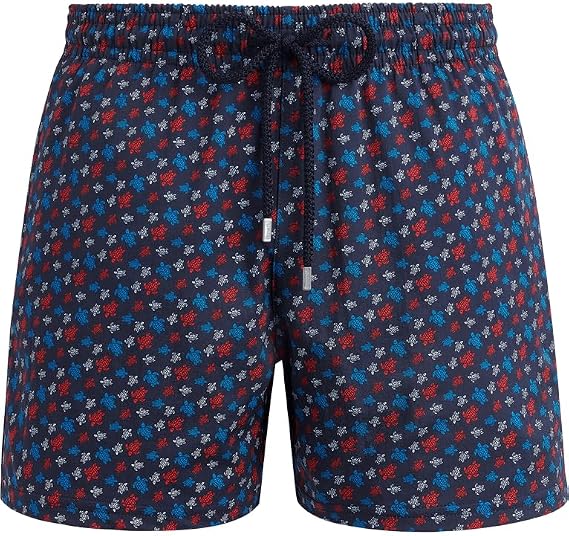 Men Stretch Swim Trunks Micro Round Turtles Rainbow