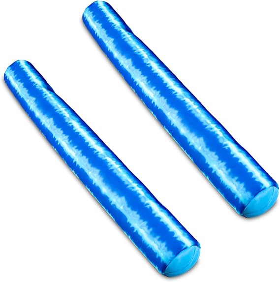 Big Joe Noodle 2 Pack No Inflation Needed Pool Float, Ripple Blue Doubled-Sided Mesh, Quick Draining Fabric, 4 Feet Jumbo