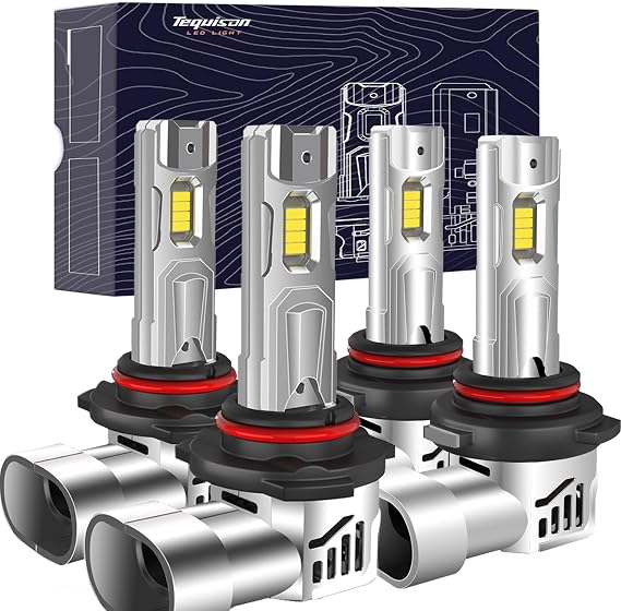 [2025 Upgrade] 9005/HB3 9006/HB4 Bulbs Combo, 50000LM Ultra Brighter 6500K Cool White with 14000RPM Cooling Fan, Plug and Play, Fog Lights, Pack of 4