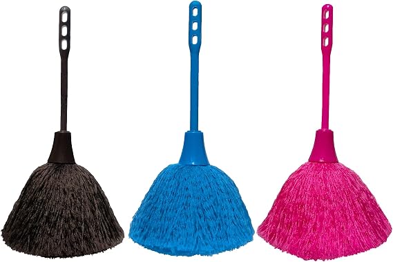 3 Pack Hand Grips Fluffy Microfiber Delicate Duster, Mini Washable Dusting Brush