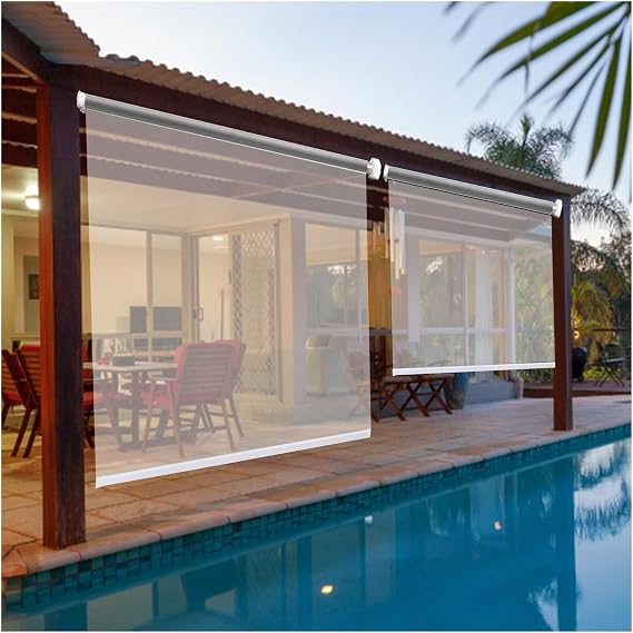 Transparent Roller, PVC Windproof Partition Curtain Roller Shutter, Indoor Outdoor Balcony Patio Restaurant Shades Blinds, Customizable(60X100CM)