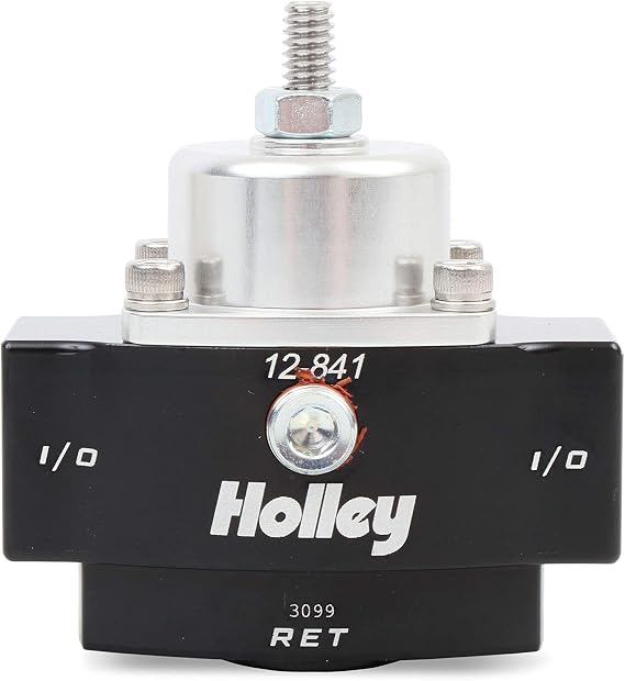 Holley 12-841 4.5-9 PSI Adjustable Bypass Billet Fuel Pressure Regulator with 3/8" NTP Ports