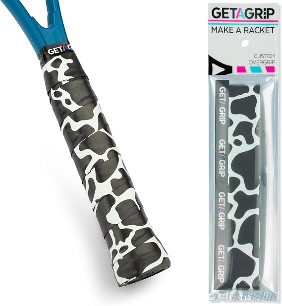 GET A GRIP - Custom Tennis Racket Grip Tape - Anti-Slip/Quick-Drying Tennis Overgrips - Precut Badminton Racket Grip with Finishing Tape - Squash Racket Grip Tapes
