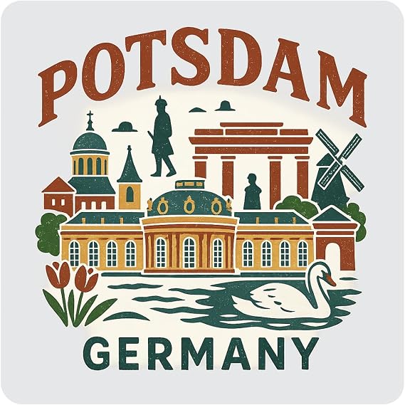Potsdam Germany Souvenir 4-Pack Acrylic Coaster 4" Durable Drink Coaster Keepsake Gift