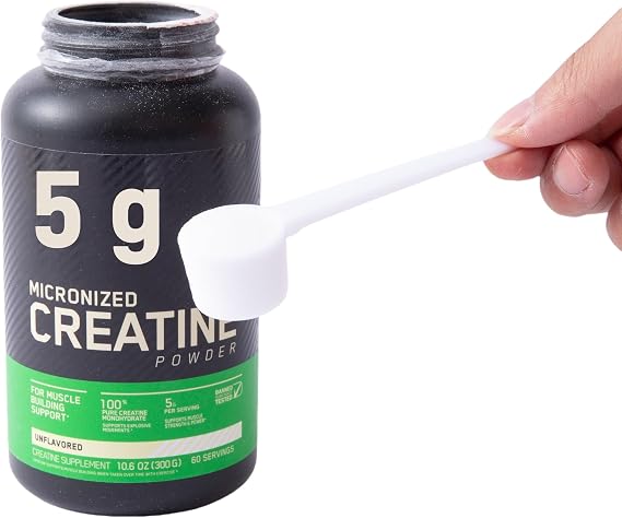 5 g Creatine Scoop, White Measuring Spoons, 3 Pack