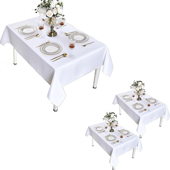2 Pack Bundles with 1 Pack 60"x60" White Tablecloths