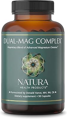 Natura Health Products Dual-mag Complex Supplement - Promotes Cardiovascular, Neurological, and Immune Health - Featuring Albions Magnesium Bisglycinate Buffered Chelate 90 Capsules
