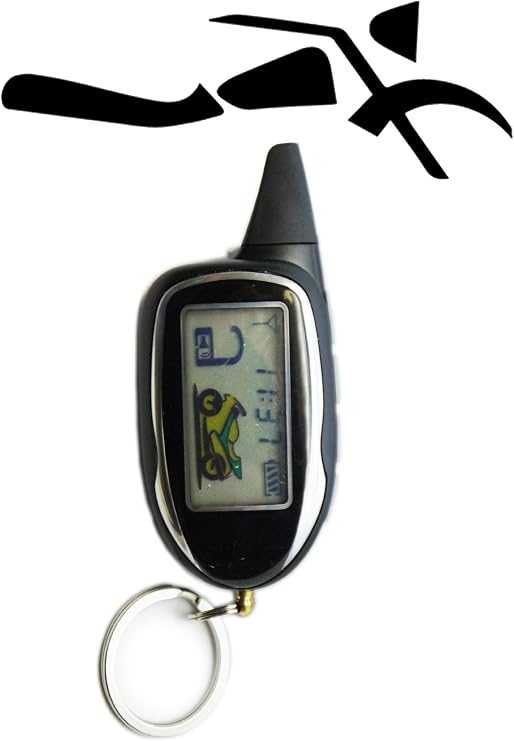 Sykik Rider 2-Way Motorcycle Alarm with LCD Pager Remote, Remote Engine Start and Shut Off, with Motion, Sensor, tilt Sensor and Shock Sensor.