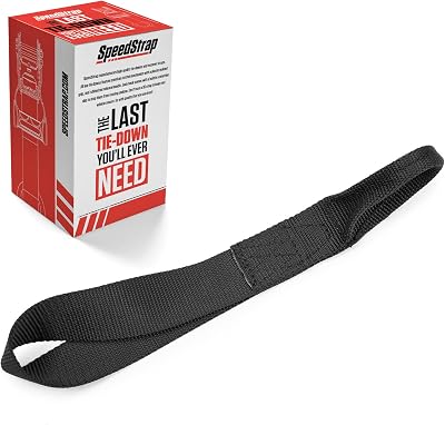 SpeedStrap Soft Loop Tie Down 1.5 Inch x 12 Inch Extension Strap for UTV, Prevents Scratches and Damage, Made in USA - Black