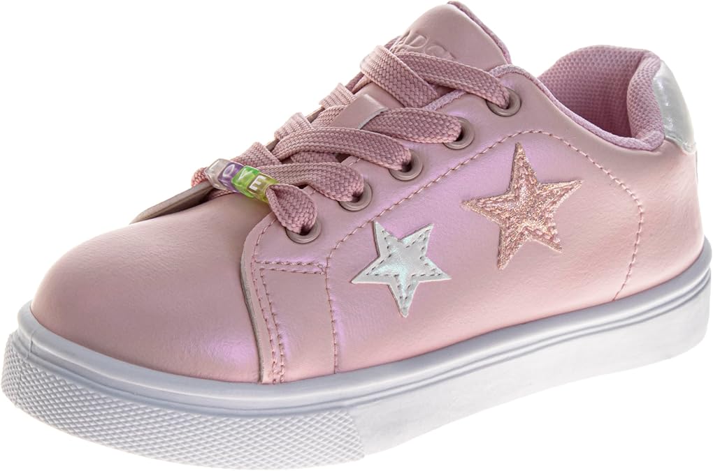 Badgley Mischka Girls Sneakers Low Top Star Girl Dress Casual Shoes Fashion Sneaker for Girl Size 12-13 Little Kid / 1-4 Big Kid