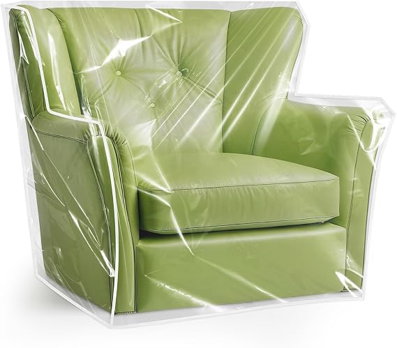 Prasacco Heavy Duty Clear Armchair Cover, Waterproof Recliner Cover Scratch-Resistant Protector for Pets, Viny Sofa/Couch Covers Plastic Chair Covers Dustproof Slipcover for Living Room Chairs