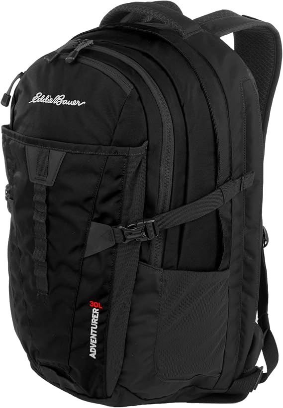 Eddie Bauer Adventurer Backpack with Organization Compartments and Hydration/Laptop Compatible Sleeve, Women's Adventurer - Black, 30L