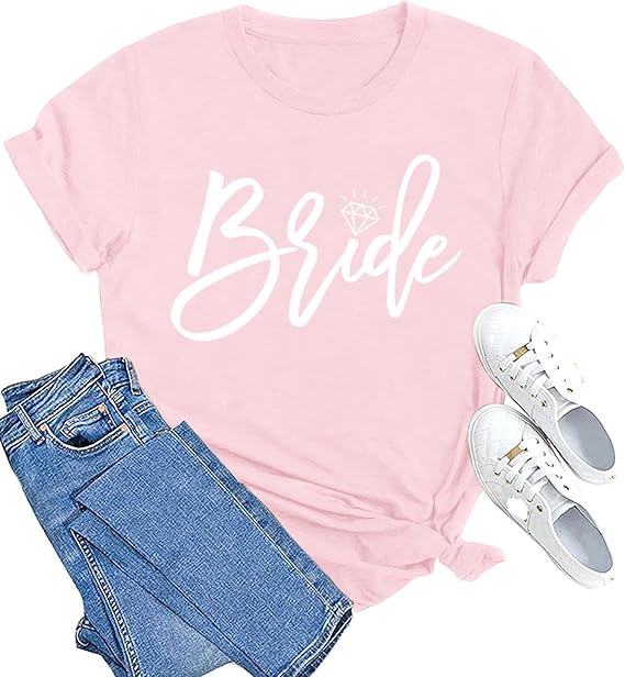 MAIHUN Womens Bride Shirt Team Bride Bridesmaid Tshirt Bachelorette Party Tee Top
