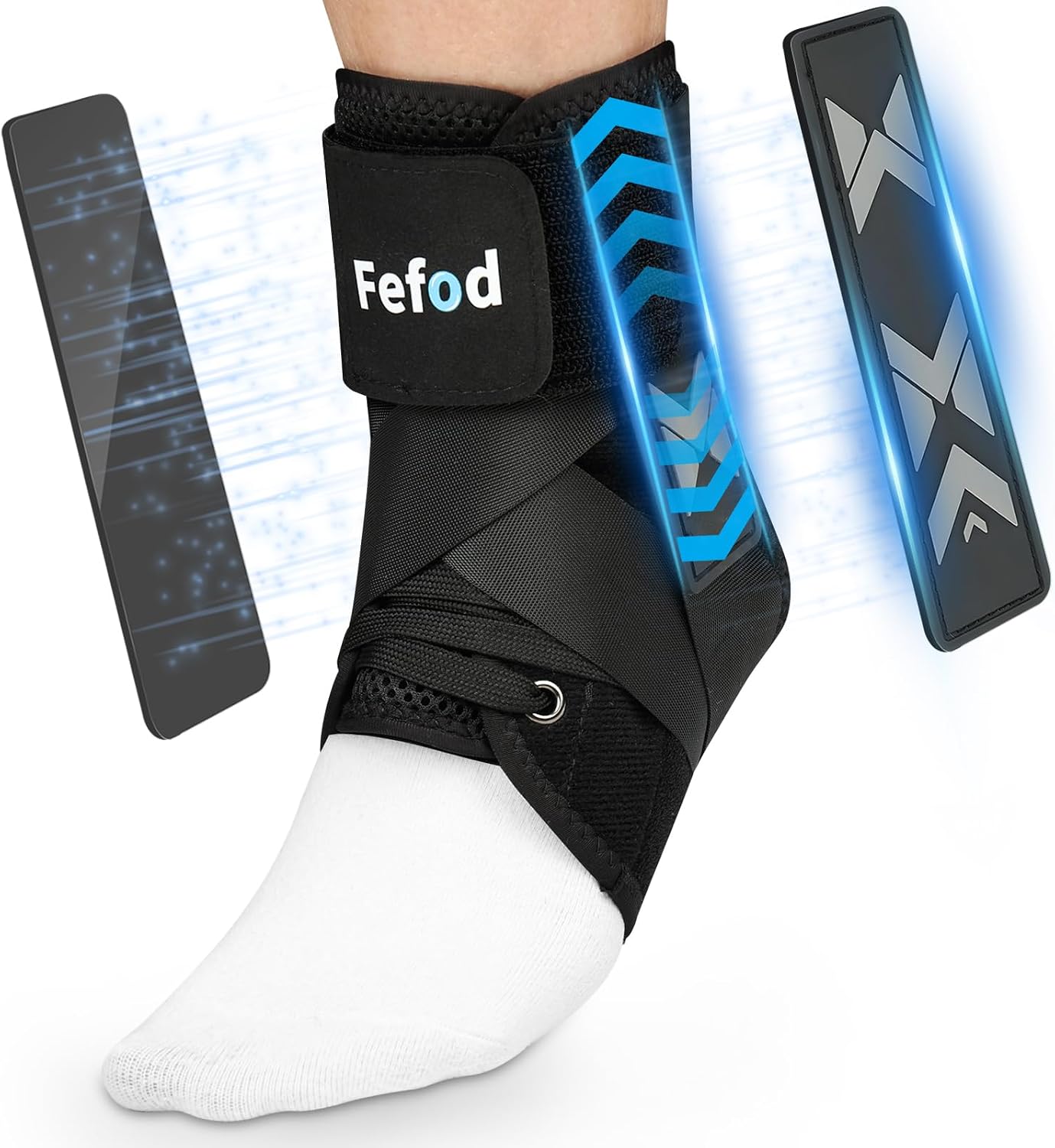 Ankle Support for Sprained Ankle Ankle Brace with 2 Support Pads Slim Fit Ankle Support Closure Adjustable Bandage Ankle for Men Women Sports & Recovery