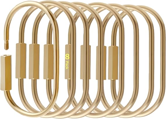 8 Pcs Locking Key Rings, Carabiner Keychain Clips, Screw Lock Key Organizer