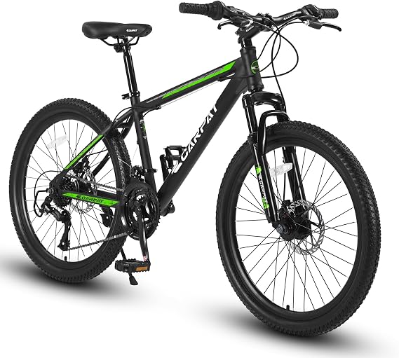 26 Inch Mountain Bike, 21 Speeds with Mechanical Disc Brakes, High-Carbon Steel Frame, Suspension MTB Bikes Mountain Bicycle for Adult & Teenagers
