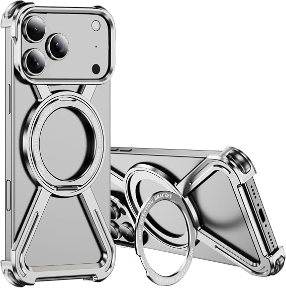 Frameless Metal Case for iPhone 17 Pro Max Case Magnetic Sliver TJ