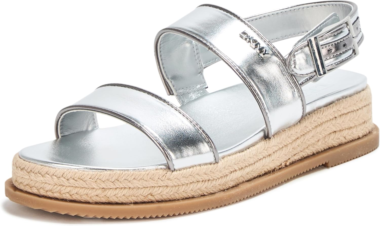 DKNY Womens Bernae Double Strap Espadrille Platform Sandal Flat